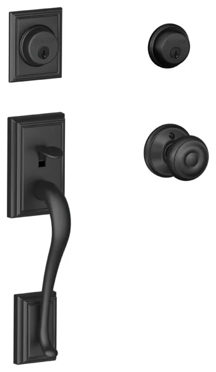 Schlage F62-ADD-GEO Addison Double Cylinder Handleset - Matte Black