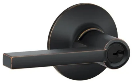 Schlage F80-LAT Latitude Single Cylinder Keyed Entry Storeroom - Aged Bronze