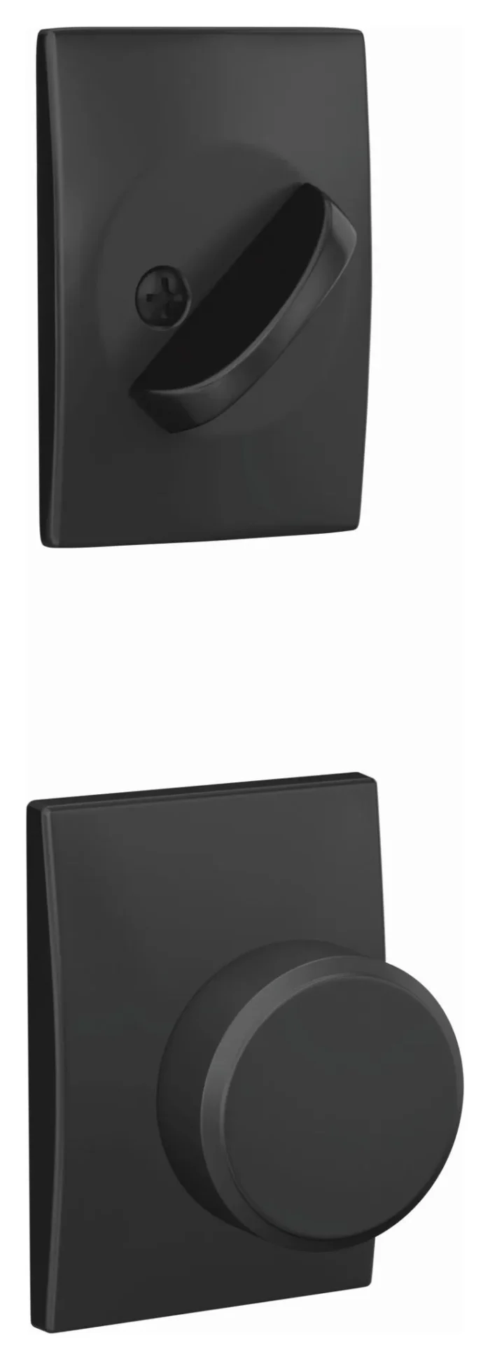 Schlage FC59-SWA-CEN Custom Single Cylinder Keyed Entry Interior - Matte Black - Image 1