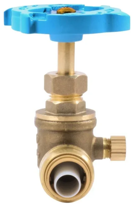 SharkBite 24634LF Push-To-Connect Stop Valve with Drain, 1/2" x 1/2" MHT