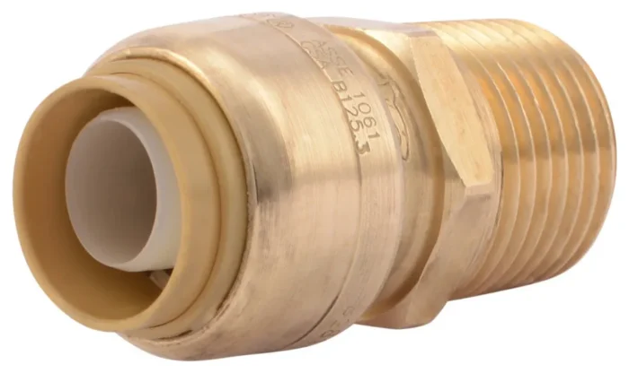 SharkBite® U120LFA Lead Free Straight Connector, 1/2" x 1/2" MNPT - Image 1