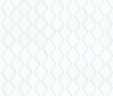 Shaw CS51V Geoscape - 11" x 13" Hexagon Geometric Mosaic Wall - White