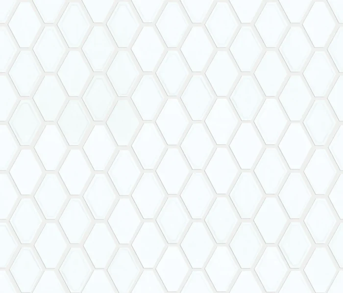 Shaw CS51V Geoscape - 11" x 13" Hexagon Geometric Mosaic Wall - White - Image 1