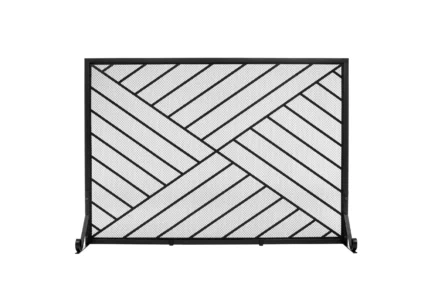 Single Panel Iron Fireplace Screen