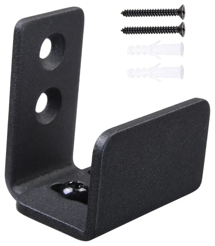 Sliding Barn Door Floor Guide Matte Adjustable Wall Mount Carbon Steel - Image 1