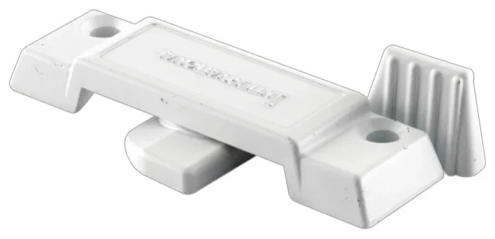 Sliding Window Sash Lock, Diecast, White Finish, 2-1/4" Hole Centers - Image 1