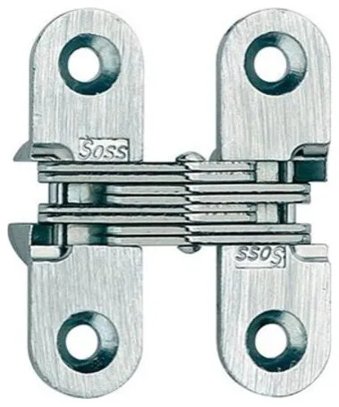 Soss 203 Pair of 1-3/4 "H Invisible Hinges for Light Duty - Satin Brass