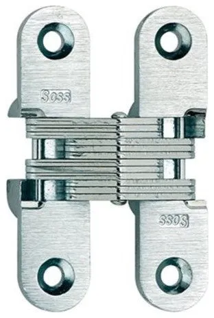 Soss 208 Invisible Medium Duty Door Hinge - Satin Brass