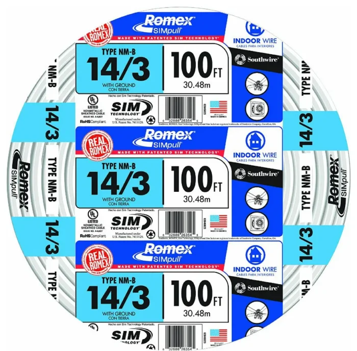 Southwire 63946823 Romex Non-Metallic Sheathed Cable, Copper,100' - Image 1