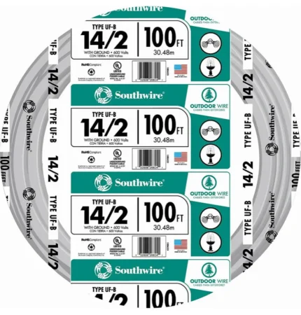 Southwire® 13054226 Underground Feeder Cable with Ground, 14/2, 100'