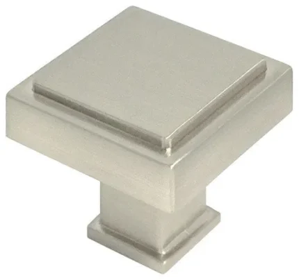 Square Modern Cabinet Knob, Satin Nickel