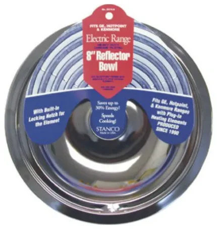 Stanco 5076-8 Electric Range Lock Notch Bowl, Chrome Finish, 8"