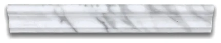 Statuary Statuario White Marble 2x12 Chair Rail Trim Molding Polished, 1 piece