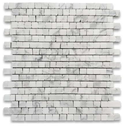 Statuary White Marble Hand Clipped Random Broken Mosaic Tile Polished, 1 sheet