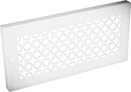 Steel Crest Victorian White Baseboard Grille, 14"x6"