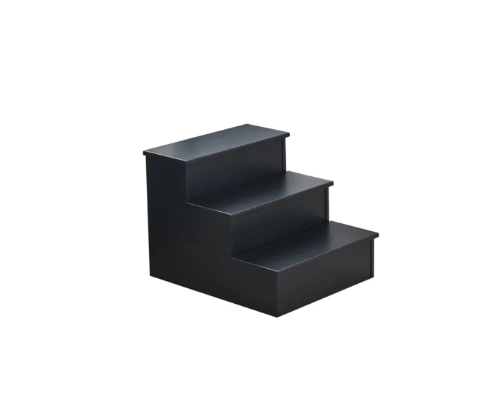 Stutler Contemporary Three Step Bedroom Step Stool, Black Wood - Image 1