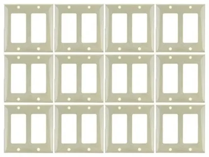 Sunlite E302/I 2 Gang Decorative Switch/Receptacle Plate, Pack of 12