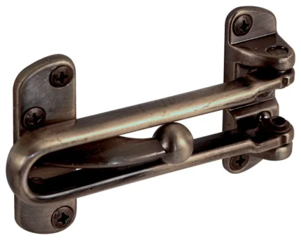 Swing Bar Lock, 3-7/8" Bar Length, Diecast Zinc, Antique Brass Finish
