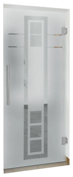 Swing Glass Door, Column Design, Semi-Private, 28"x80" Inches, 5/16" (8mm)