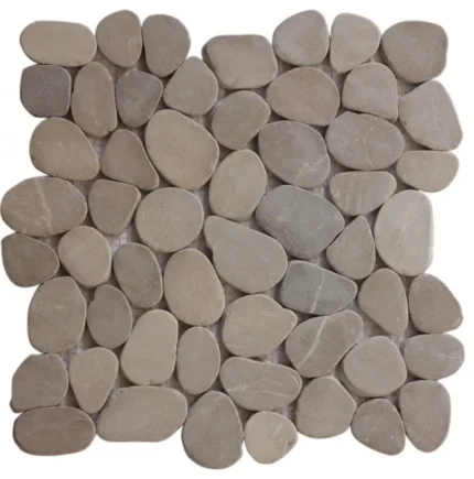 Tan 12x12 Interlocking Natural Pebble Tile, (4x4 or 6x6)  Sample