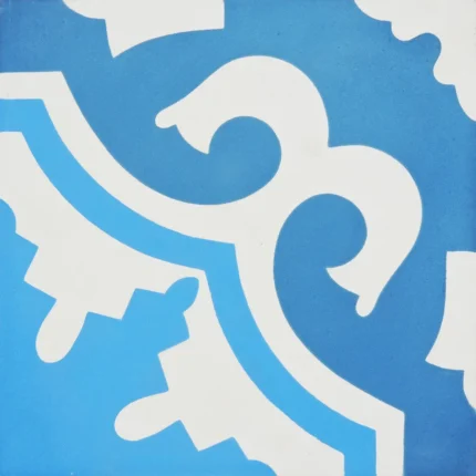 Tanger Handmade Cement Tile, Blue/Light Blue, Sample
