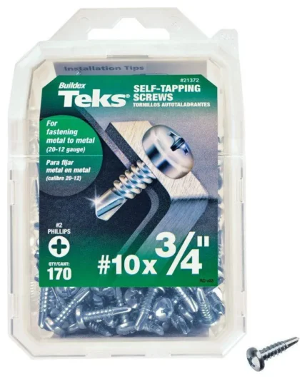 Teks® 21372 Self-Tapping Phillips Pan-Head Drill Point Screw, #10 x 3/4", 170-Ct