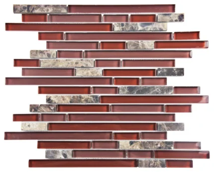 Tessera Piano Bordeaux Glass/Stone Wall Tile Sample