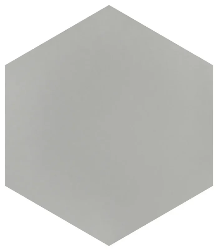 Textilis Hex Porcelain Floor and Wall Tile, Silver, Sample - Image 1