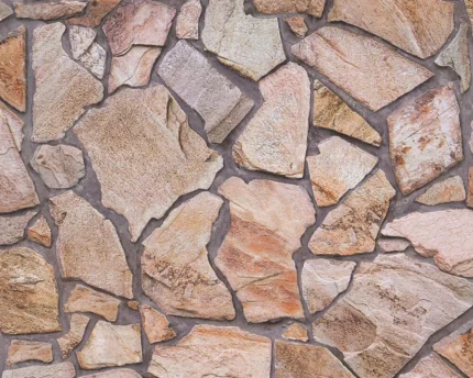 Textured Wallpaper Stone Wall, 927316, Beige Brown Gray, 1 Roll