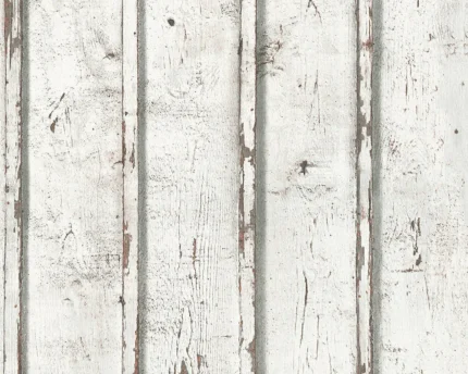 Textured Wallpaper Wood Planks, 953701, Cream Gray White, 1 Roll