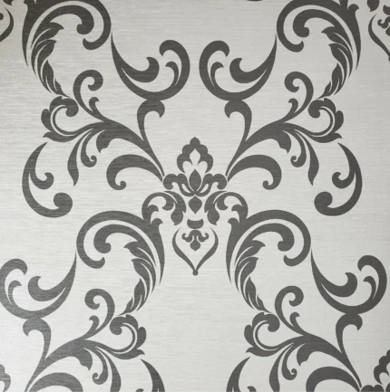 textured white gray damask faux grasscloth lines wallpaper, 8.5" X 11" Sample