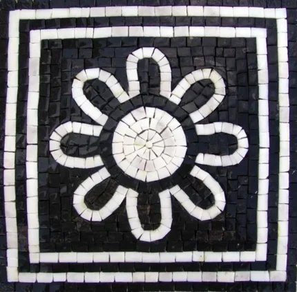 The Black and White Zentangle Mosaic, 12"x12"