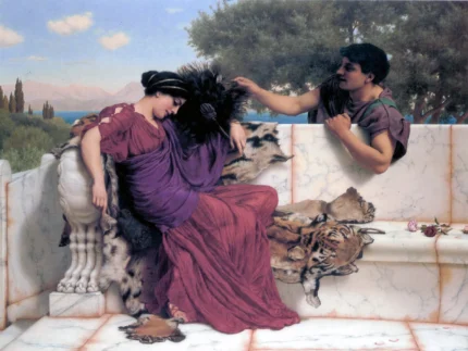 The Old Story J. Godward Girl Woman Tile Mural Kitchen Wall Backsplash, 6"x8"