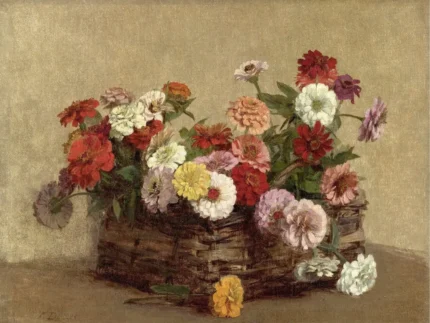 Tile Mural BASKET OF FRESH CUT FLOWERS Kitchen Backsplash Ceramic Matte