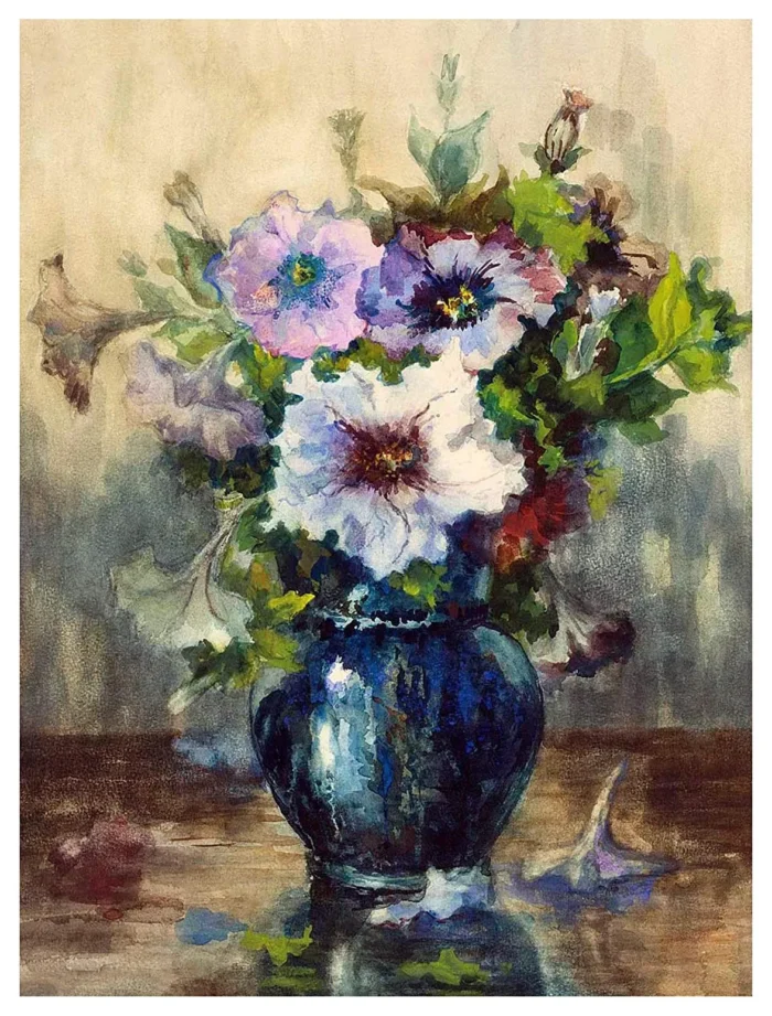 Tile Mural FLOWER STILL LIFE Slager vase Backsplash Ceramic Matte - Image 1