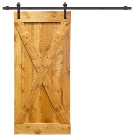 TMS X Series Barn Door Black Sliding Hardware Kit, Colonial Maple, 36"x84"