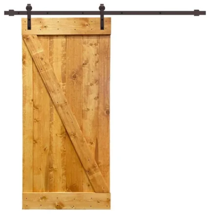 TMS Z Bar Barn Door With Sliding Hardware Kit, Colonial Maple, 24"x84"
