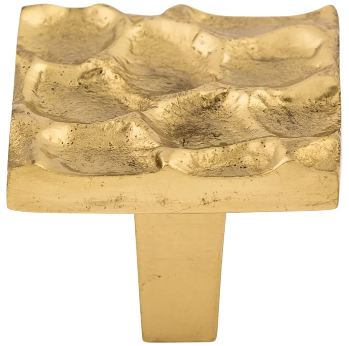 Top Knobs TK301 Cobblestone 1-3/8 Inch Square Cabinet Knob - Brass - Image 1