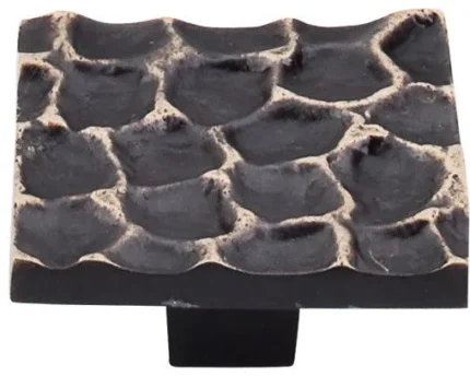 Top Knobs TK302 Cobblestone 1-15/16 Inch Square Cabinet Knob - Antique Brass