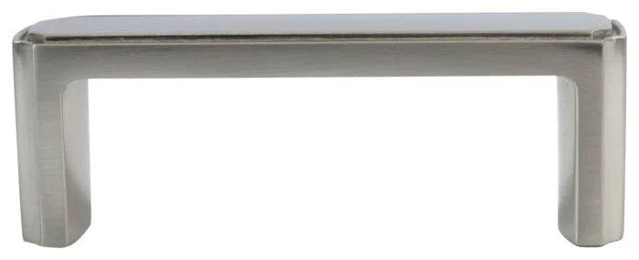 Transitional Style 3" Center to Center 3-3/8" Long Brushed Nickel Cabinet Pull - Image 1