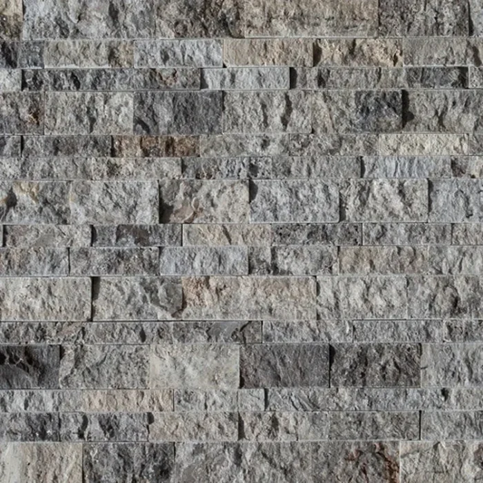 Travertine Split face Silver Ledge 7.25"x19.75", Stone Panel Sample - Image 1