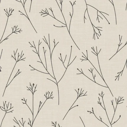 Twigs Peel and Stick Wallpaper, Beige, Black