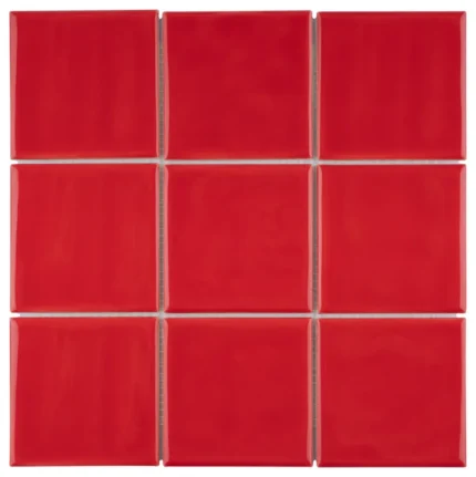 Twist Square Ceramic Wall Tile, Red Cherry, Sample