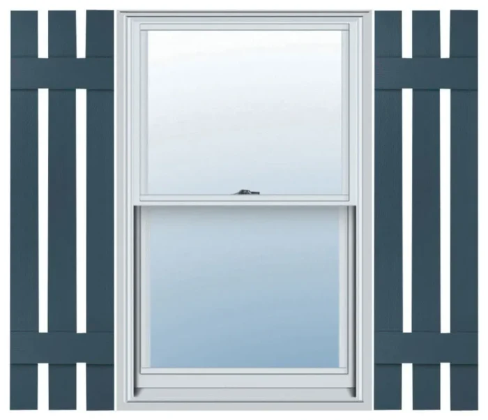 Two Equal Panels, Raised Panel Shutters, Classic Blue, 12"W x 31"H - Image 1