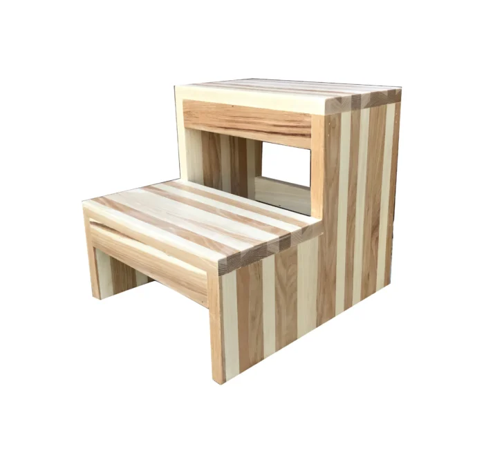 Two Step Stool, Footstool, Modern by CW Furniture, Hickory - Image 1