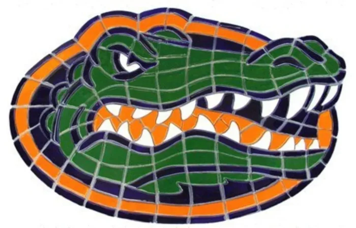 University of Florida Gator Head Ceramic Swimming Pool Mosaic 32"x50" - Image 1