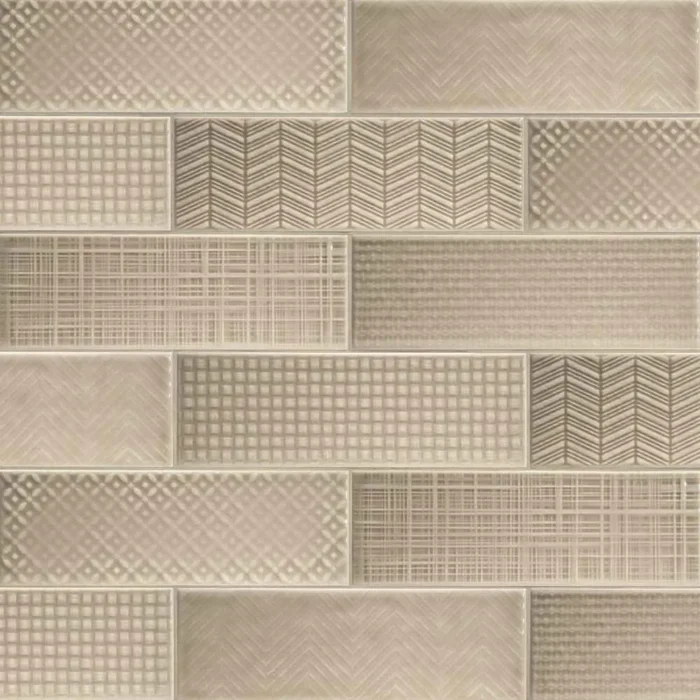 Urbano Warm Concrete 4x12 Glossy Ceramic Subway Tile, Sample - Image 1