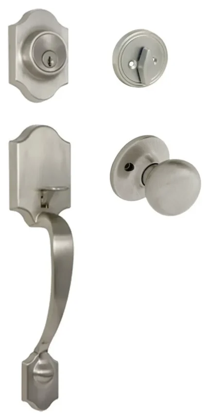 Valhala Satin Nickel Handleset with Bedford Interior