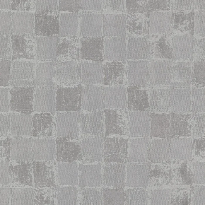 Varak Silver Checkerboard Wallpaper, Gray, Bolt - Image 1