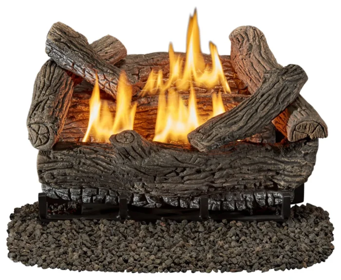 Vent Free Propane Gas Log Set, 18" . Traditional Oak, 30000 BTU Remote Control - Image 1